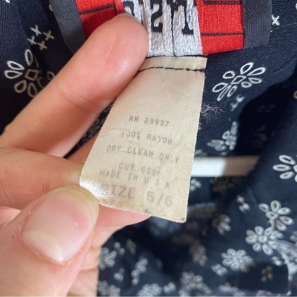 JSJ Petites | Vintage Dress Floral 3/4 Sleeves Black Button Up Size 5/6 - Picture 9 of 11
